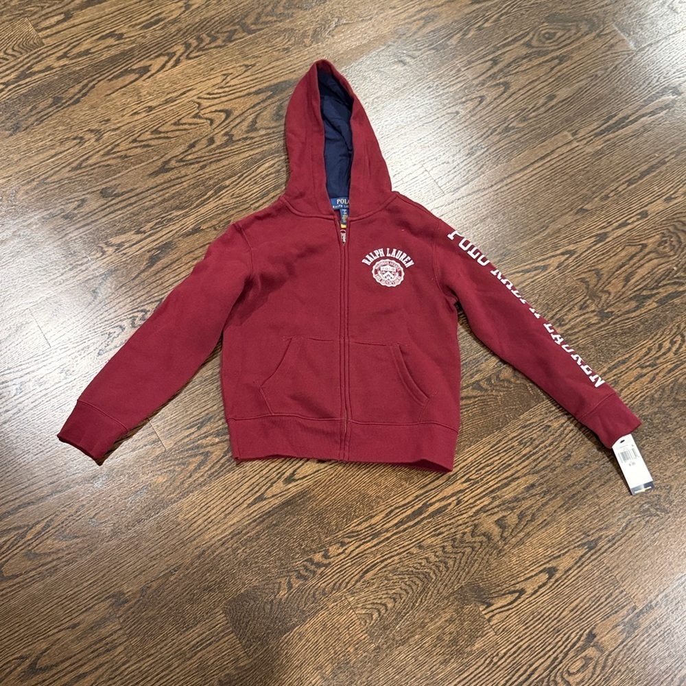 Polo by Ralph Lauren Logo Fleece Full-Zip Kids Hoodie Size S (8) - Picture 3 of 5